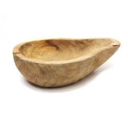 Misa z drewna tekowego surowa Gruszka 27cm